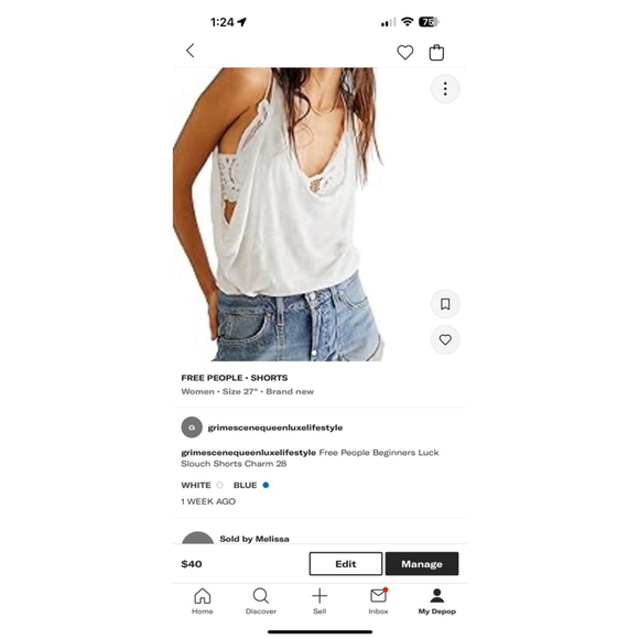 Women Free People Slouch Shorts Size 27 Blue - Picture 3 of 3